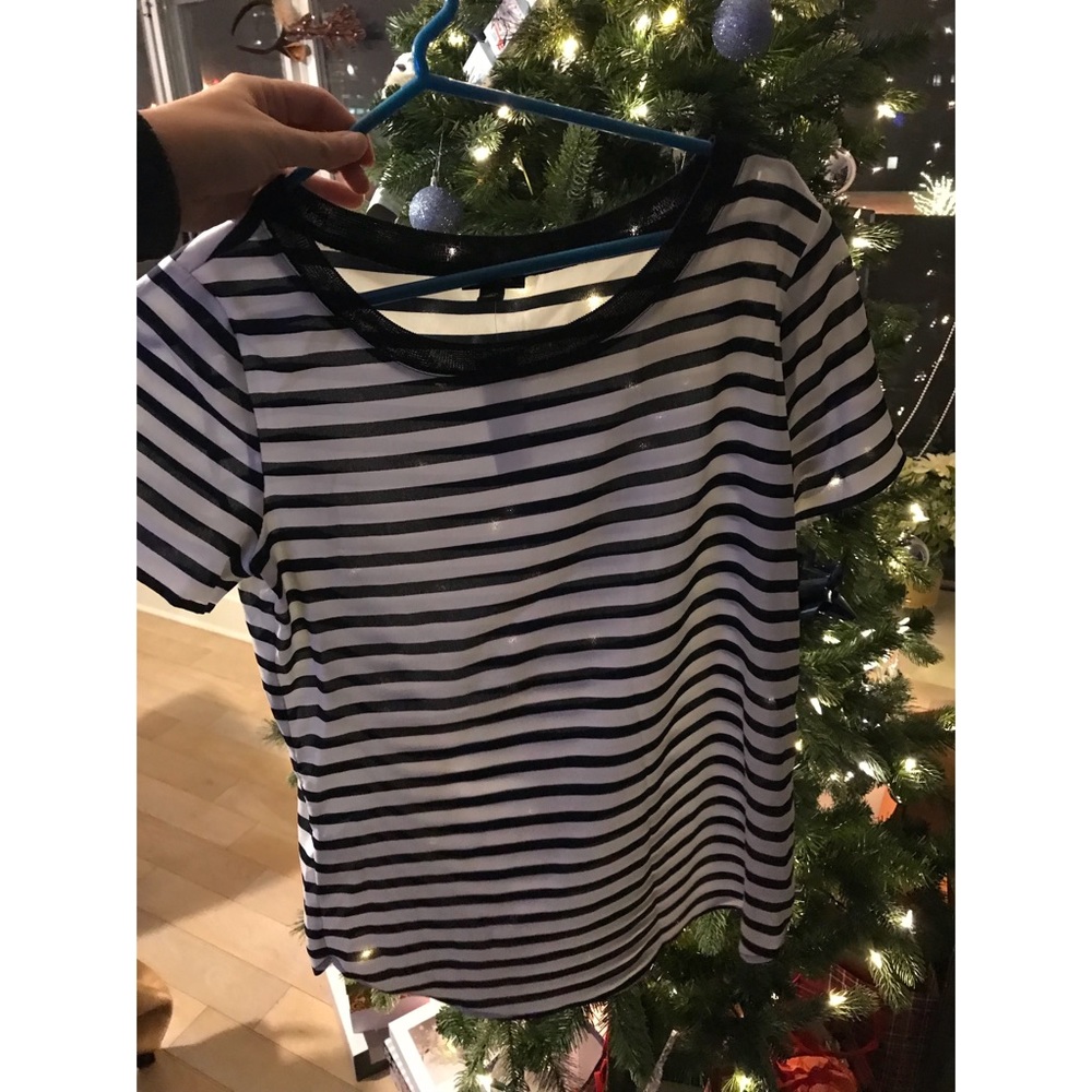 Brand new with tags Ann Taylor navy white top